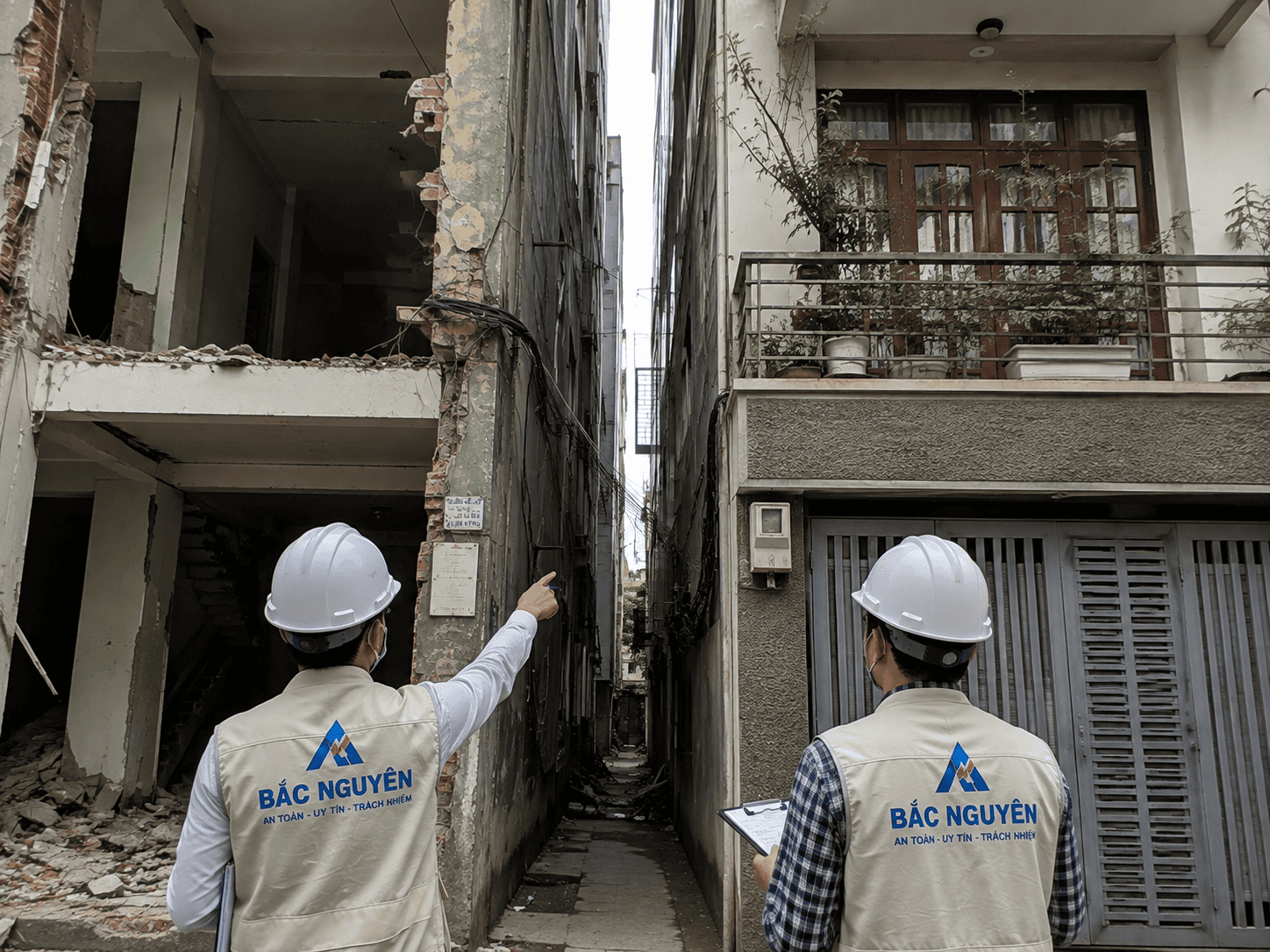 Khảo sát hiện trạng nhà phố trước khi phá dỡ