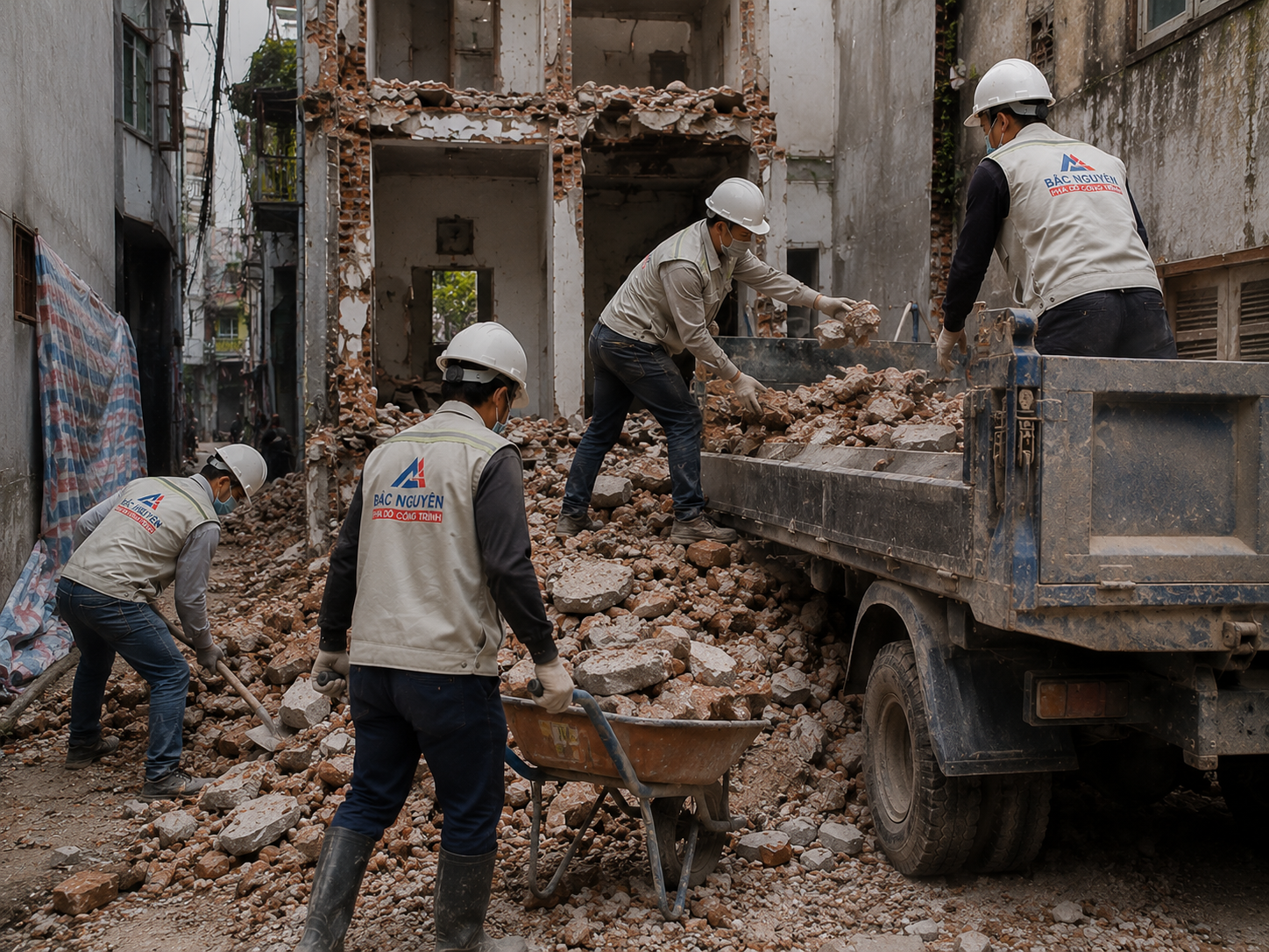 Thu gom vật liệu phát sinh sau phá dỡ nhà