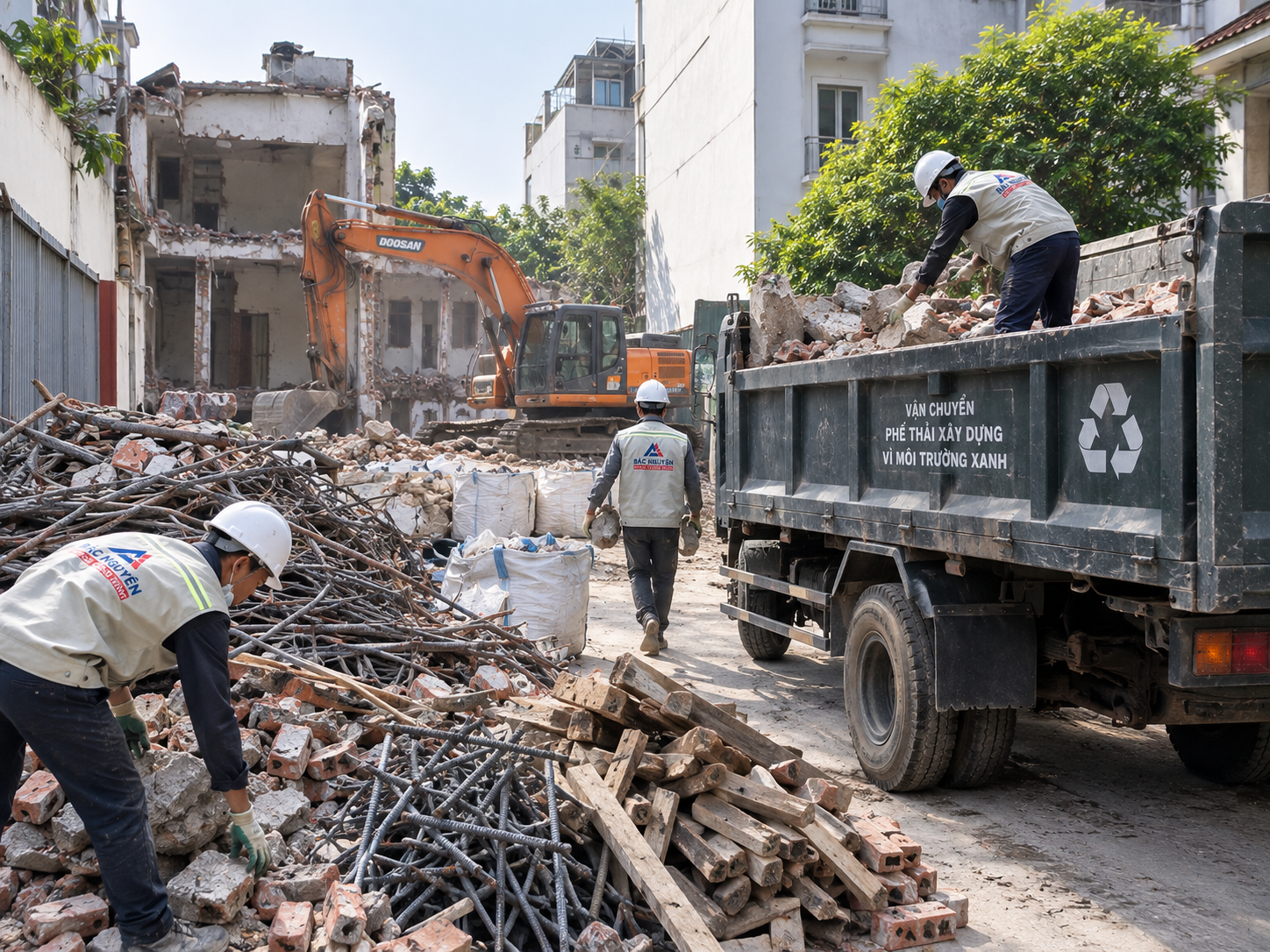 Thu gom vật liệu phát sinh sau phá dỡ nhà