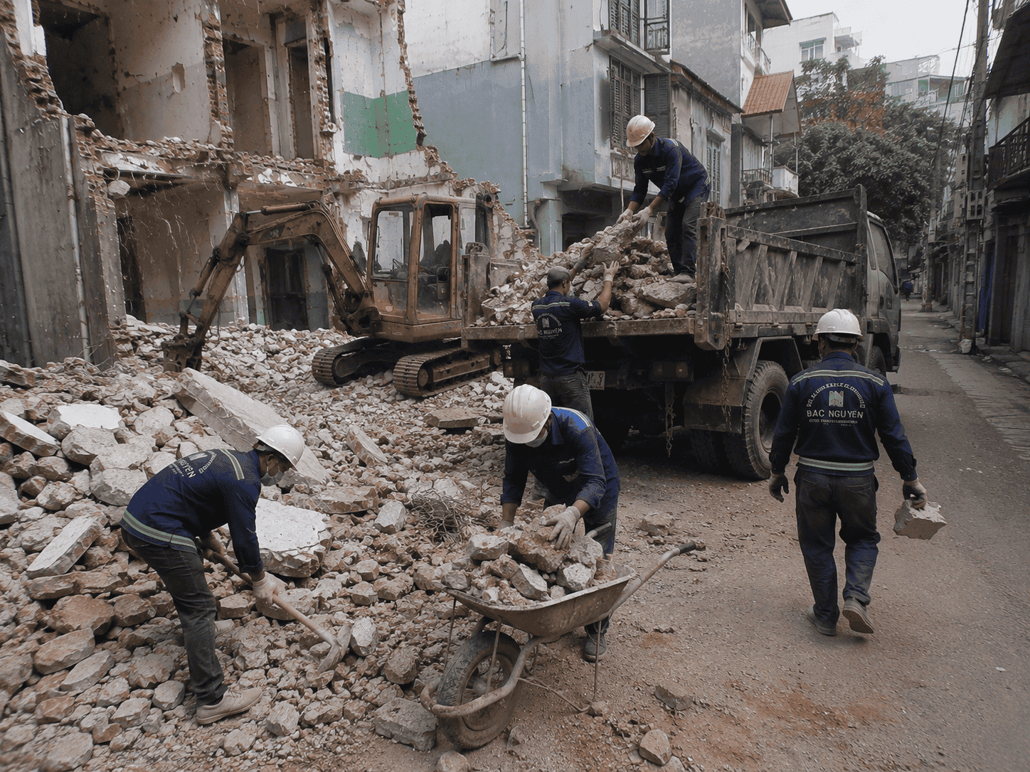 Thu gom vật liệu phát sinh sau khi phá dỡ nhà