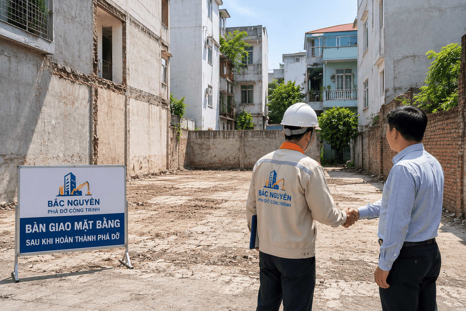 Bàn giao mặt bằng sau khi hoàn thành phá dỡ