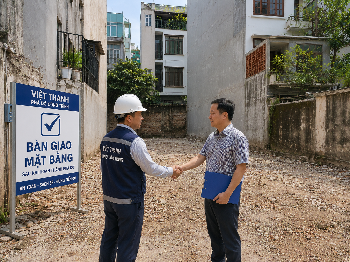 Bàn giao mặt bằng sau khi hoàn thành phá dỡ công trình