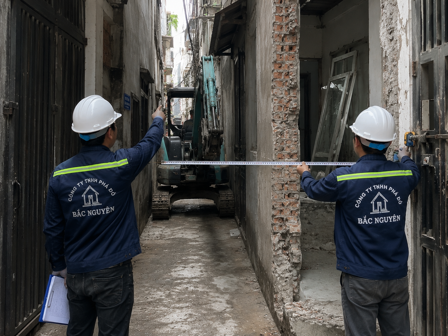 Kiểm tra lối máy vào trước khi thi công phá dỡ