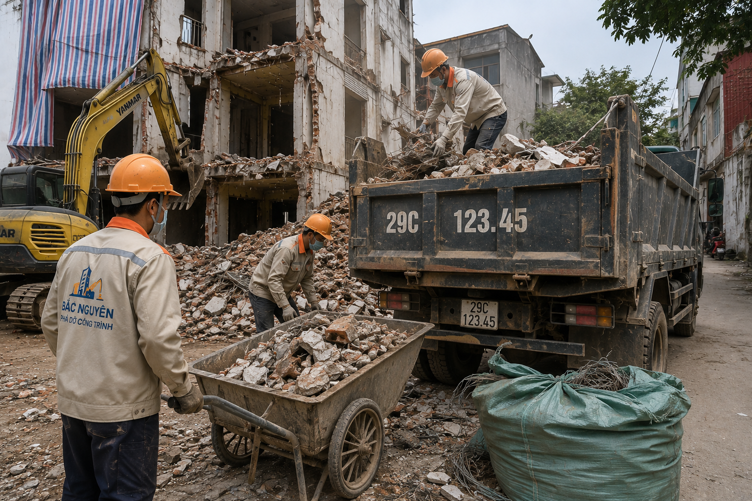 Thu gom vật liệu phát sinh trong quá trình phá dỡ